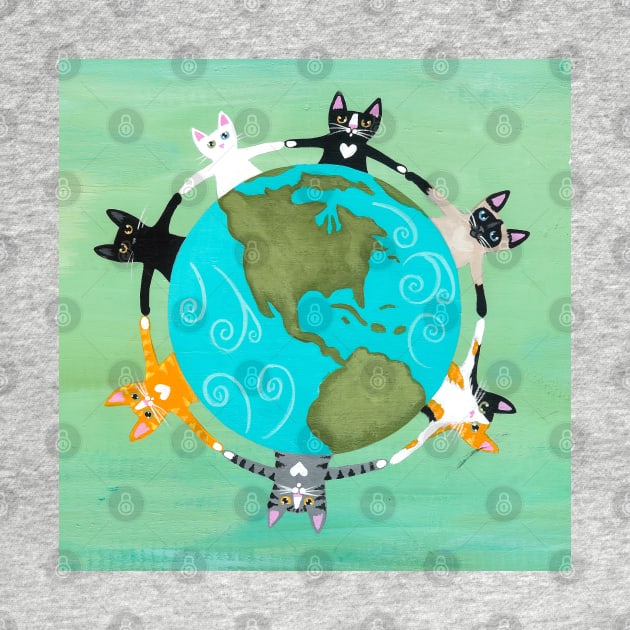 Love the Earth Cats by KilkennyCat Art